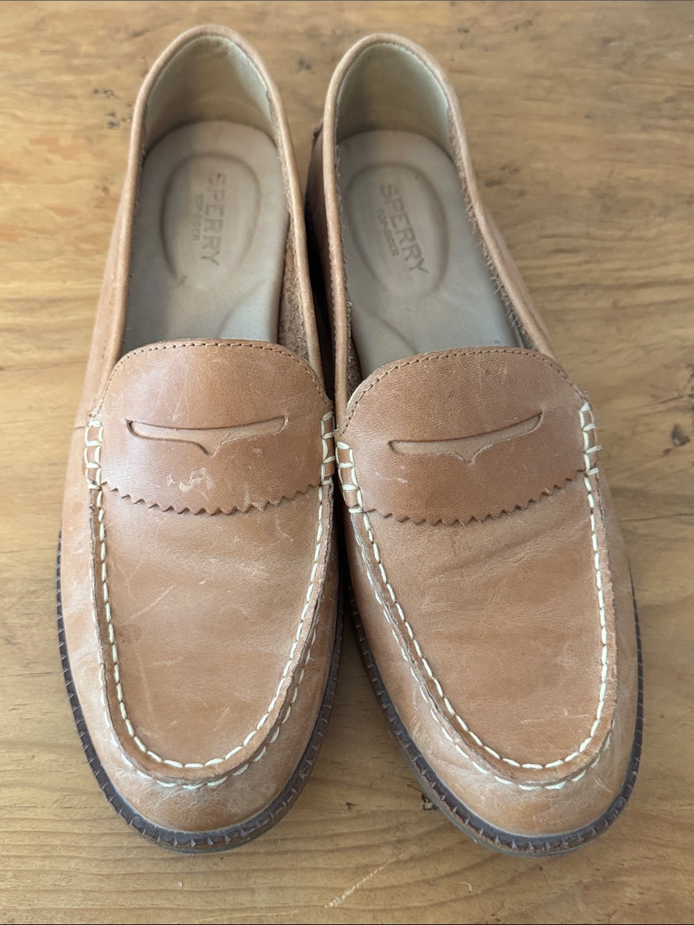 Sperry Chestnut Leather Penny Loafers - Picture 8 of 10